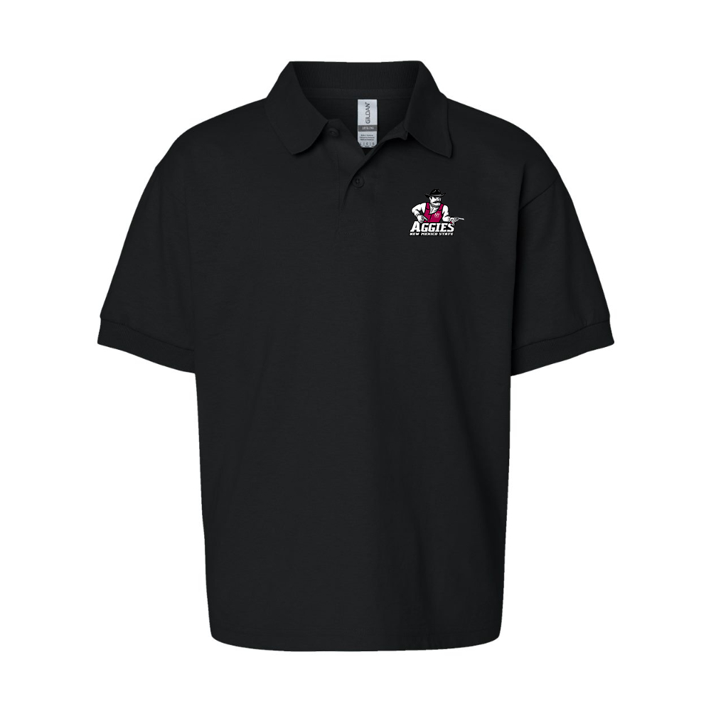 Youth Aggies New Mexico State Logo Gildan Dry Blend Jersey Polo