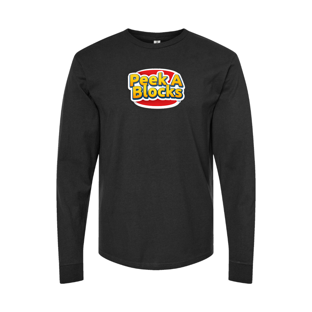 Youth Peek A Blocks Logo Cotton Long Sleeve T-Shirt