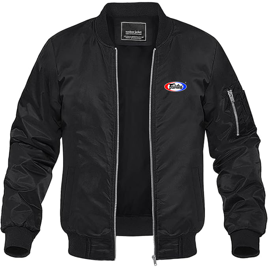Men's Fairtex Logo Lightweight Bomber Jacket Windbreaker Softshell Varsity Jacket Coat