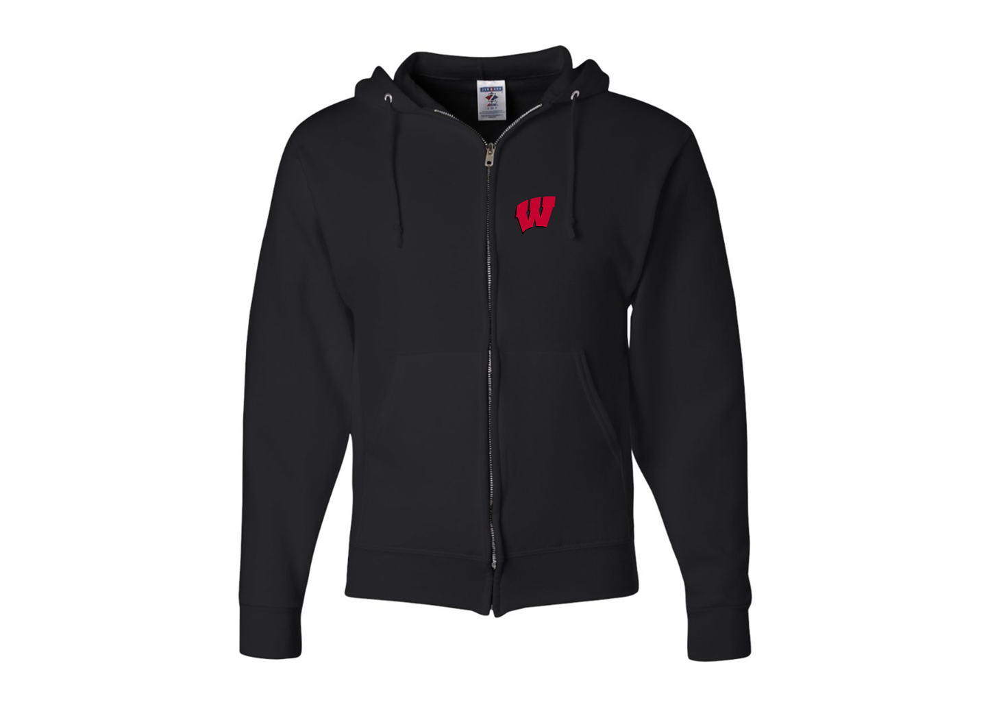 Men's Wisconsin Badgers JERZEES NuBlend Full-Zip Hooded Sweatshirt