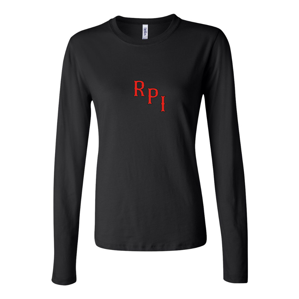 BELLA CANVAS Women’s RPI Engineers Logo Jersey Long Sleeve Tee l