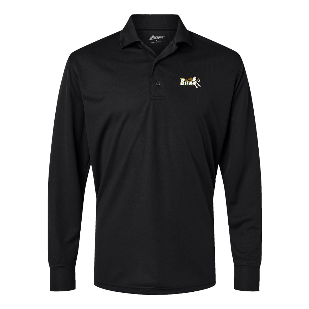Men's Siena Saints Logo Paragon Prescott Long Sleeve Polo