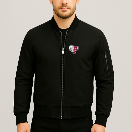 Men's Fordham Rams Logo Lightweight Bomber Jacket Windbreaker Softshell Varsity Jacket Coat