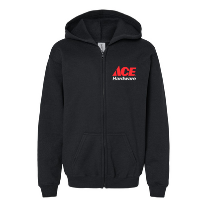 Gildan Heavy Blend Youth ACE Hardware Logo Full Zip Hooded Sweatshirt