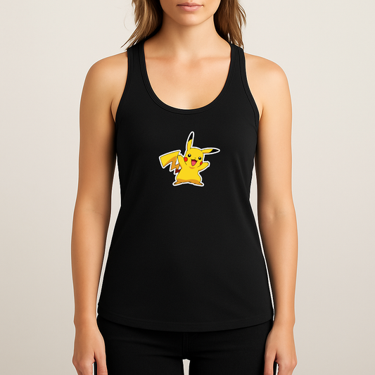 Women's Pikachu Cartoon Racerback Tank Top