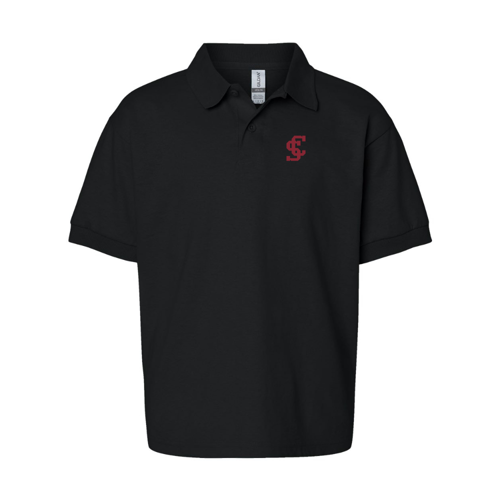 Youth Santa Clara Broncos Logo Gildan Dry Blend Jersey Polo