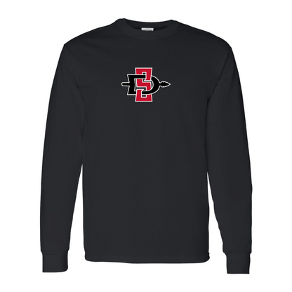 Men's San Diego State Aztecs Logo Gildan Heavy Cotton Long Sleeve T-Shirt