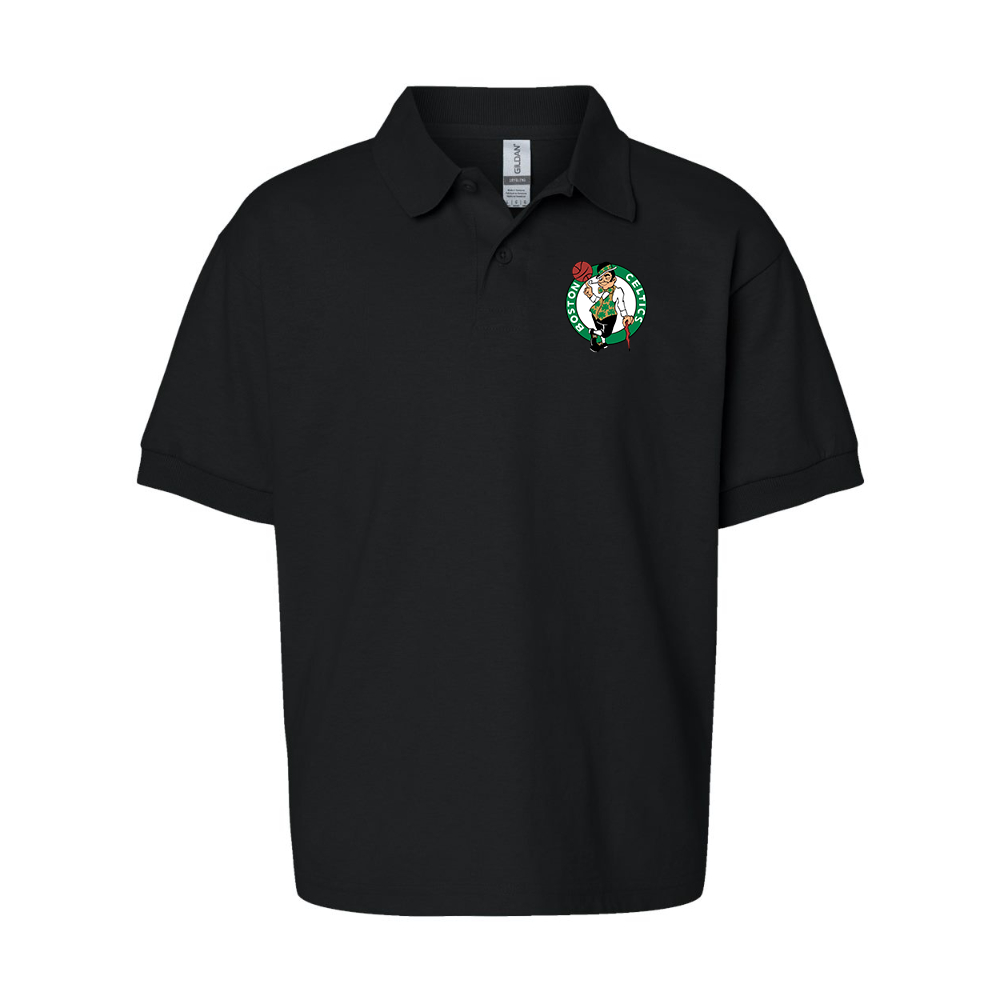 Youth Boston Celtics Logo Gildan Dry Blend Jersey Polo