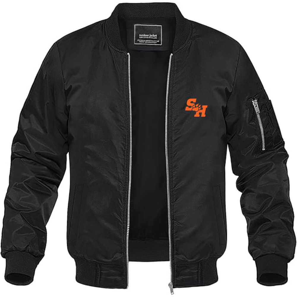 Men's Sam Houston State Bearkats Logo Lightweight Bomber Jacket Windbreaker Softshell Varsity Jacket Coat
