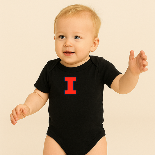 Illinois Fighting Illini Logo Baby Romper Onesie
