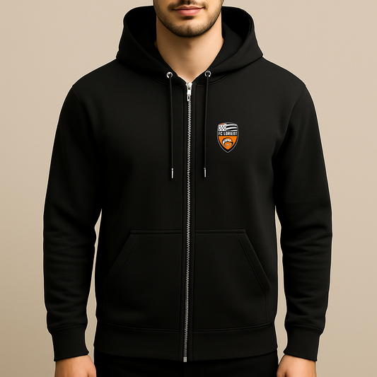 Men's FC Lorient Soccer Logo Zipper Hoodie
