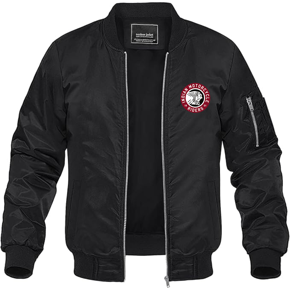 Men's Indian Motorcycle Lightweight Bomber Jacket Windbreaker Softshell Varsity Jacket Coat