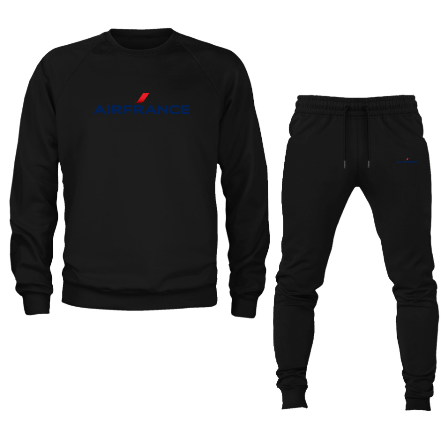 Men's Air France Logo Crewneck Sweatshirt Joggers Suit