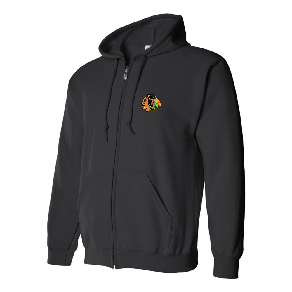 Men's Blackhawks Logo Zipper Hoodie