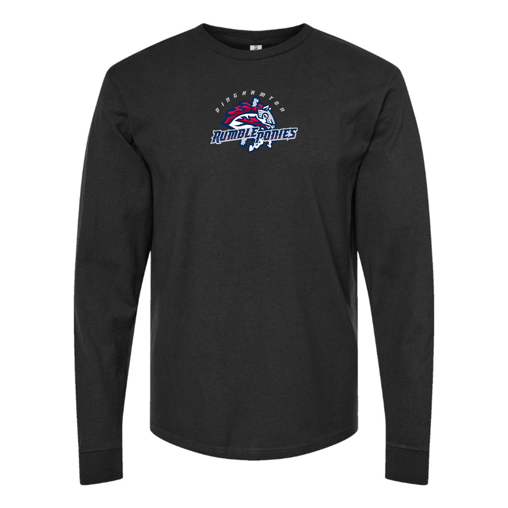 Youth Binghamton Rumble Ponies Logo Cotton Long Sleeve T-Shirt