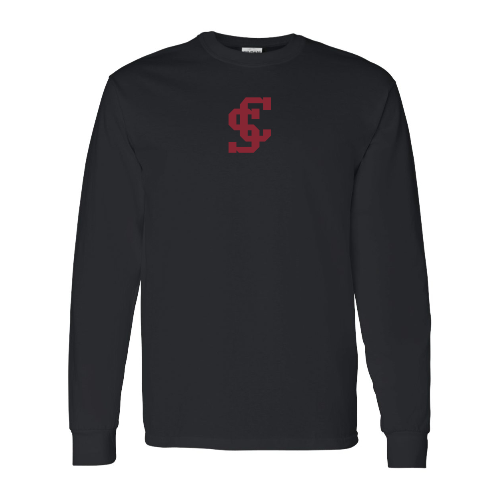 Men's Santa Clara Broncos Logo Gildan Heavy Cotton Long Sleeve T-Shirt