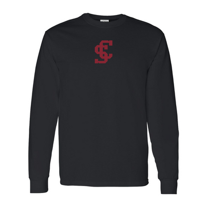Men's Santa Clara Broncos Logo Gildan Heavy Cotton Long Sleeve T-Shirt