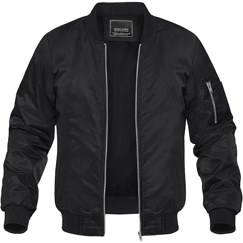 MAP Collection Men's Lightweight Bomber Jacket Windbreaker Softshell Varsity Jacket Coat