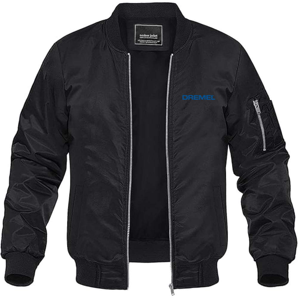 Men's Dremel Logo Lightweight Bomber Jacket Windbreaker Softshell Varsity Jacket Coat
