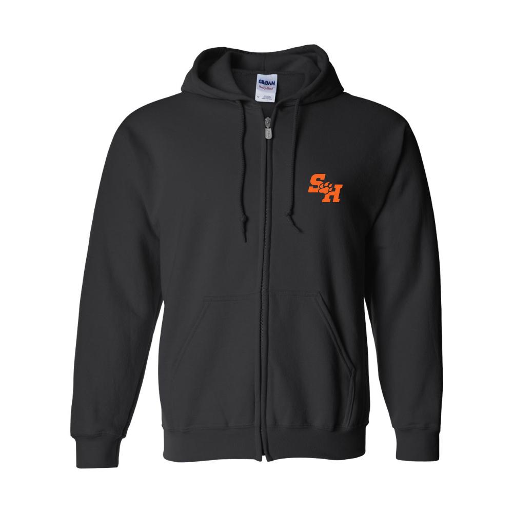Men's Sam Houston State Bearkats Logo Gildan  Heavy Blend Full Zip Hooded Sweatshirt