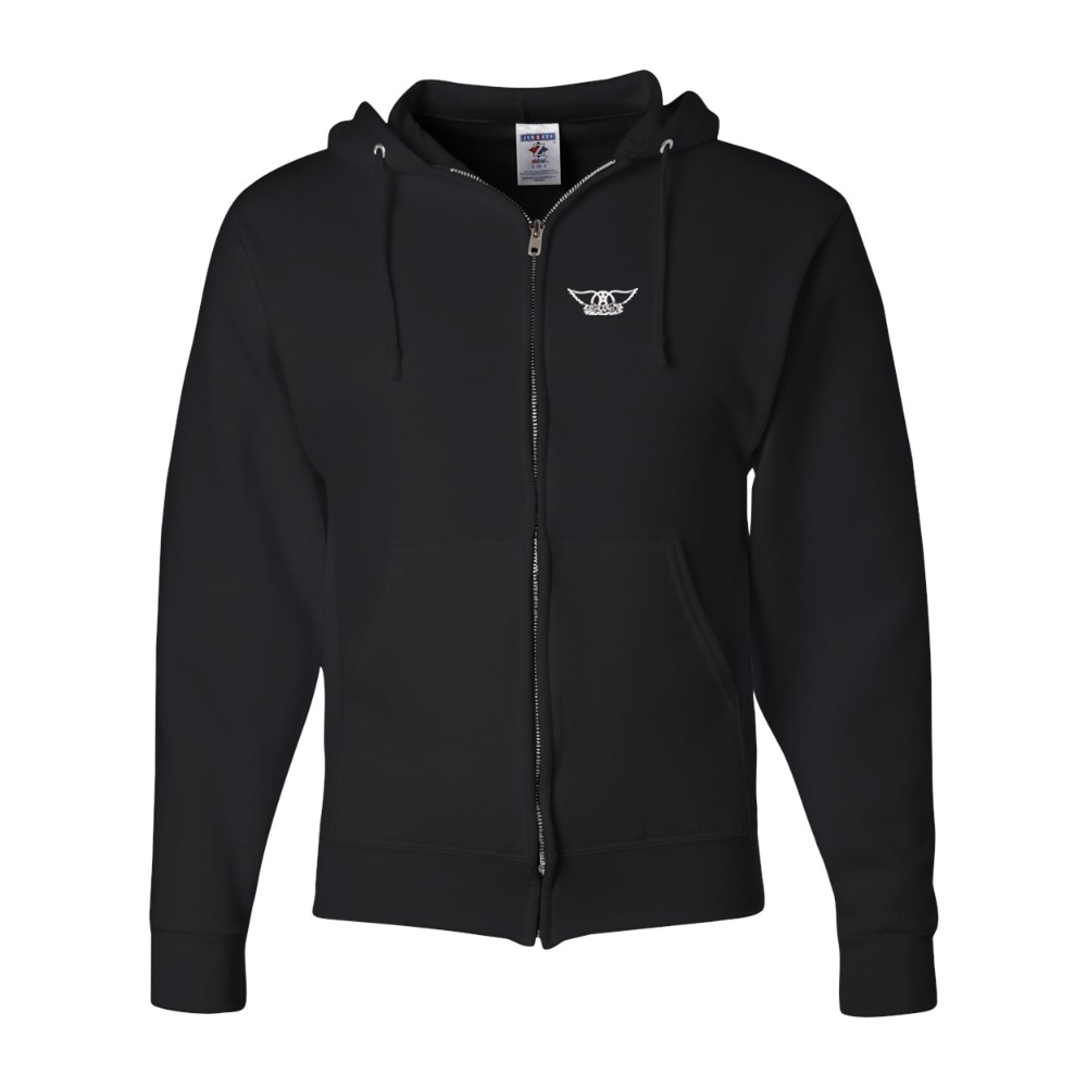 Men's Aerosmith Logo JERZEES NuBlend Full-Zip Hooded Sweatshirt
