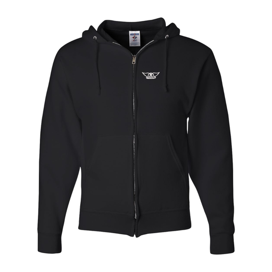 Men's Aerosmith Logo JERZEES NuBlend Full-Zip Hooded Sweatshirt
