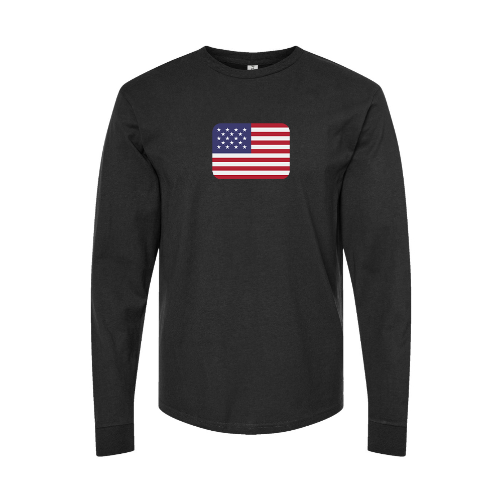 Youth American-Flag-Emoji Cotton Long Sleeve T-Shirt