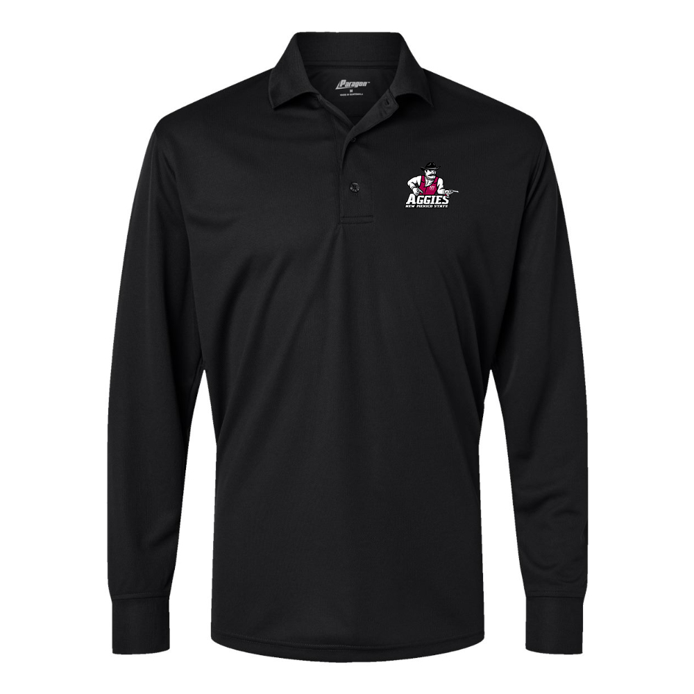 Men's Aggies New Mexico State Logo Paragon Prescott Long Sleeve Polo