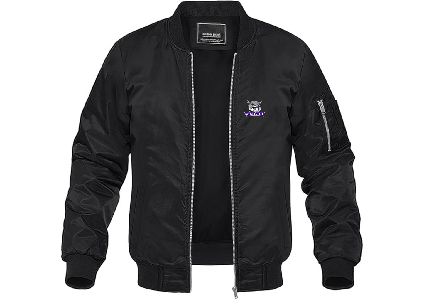 Men's Weber State Wildcats Lightweight Bomber Jacket Windbreaker Softshell Varsity Jacket Coat