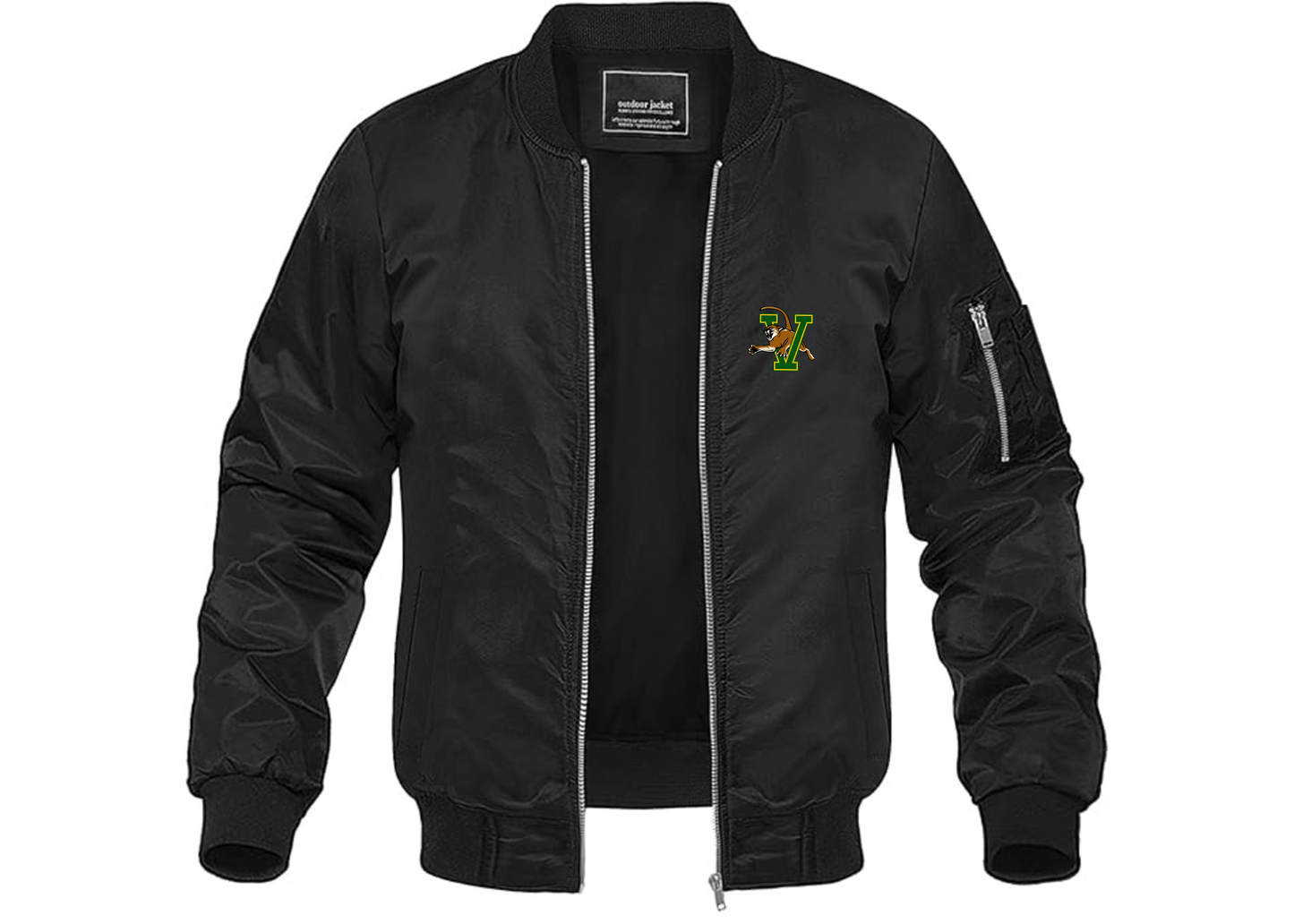 Men's Vermont Catamounts Lightweight Bomber Jacket Windbreaker Softshell Varsity Jacket Coat