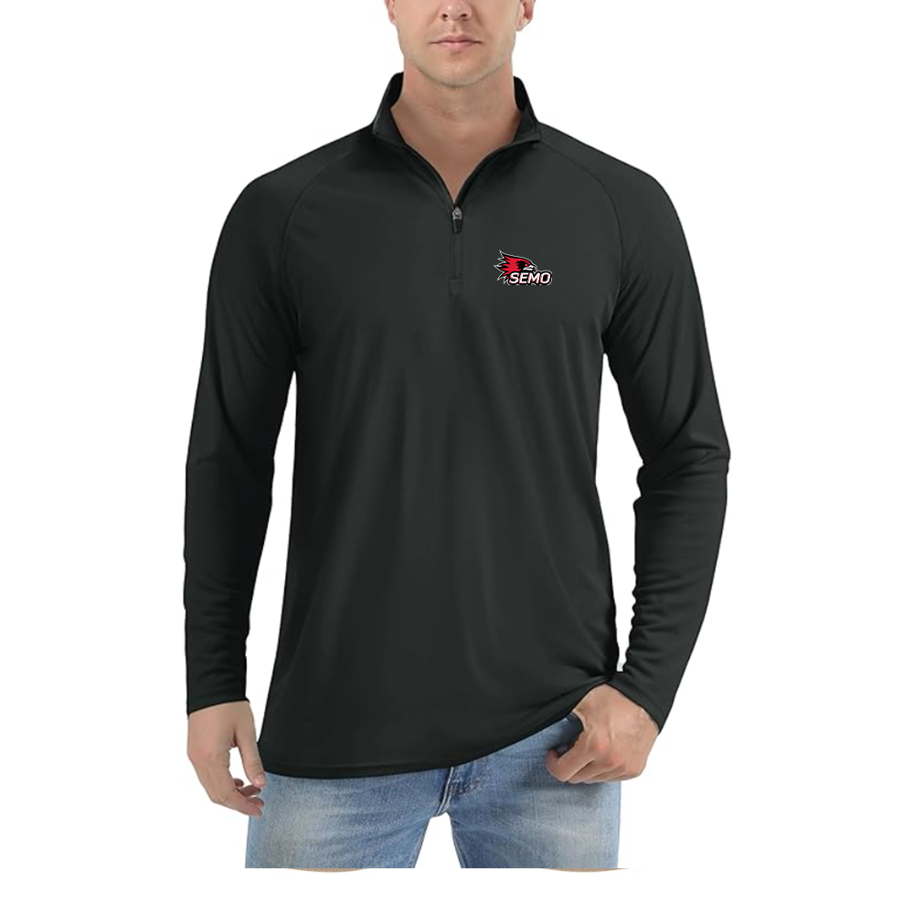 Men's SEMO Redhawks Logo Lightweight Quarter-Zip Athletic Shirt Long Sleeve Performance Wear