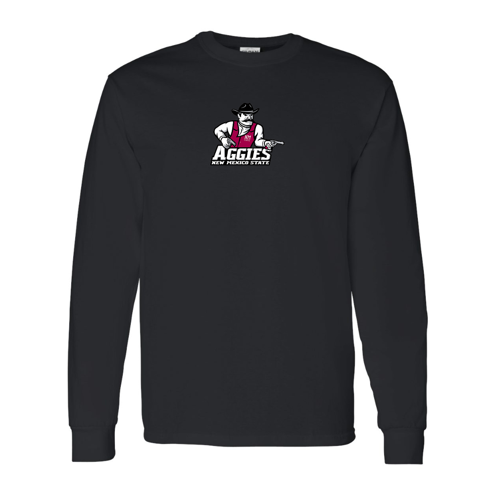 Men's Aggies New Mexico State Logo Gildan Heavy Cotton Long Sleeve T-Shirt