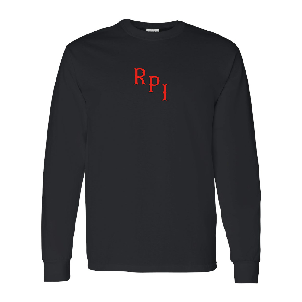 Men's RPI Engineers Logo Gildan Heavy Cotton Long Sleeve T-Shirt