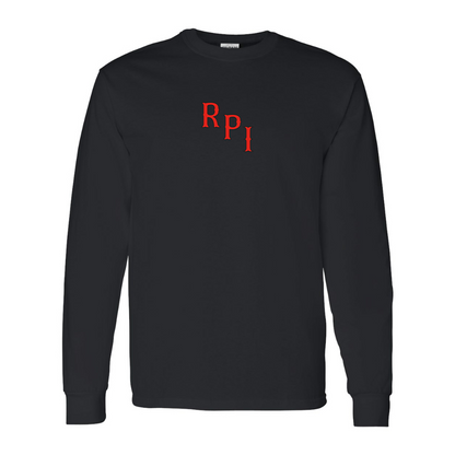 Men's RPI Engineers Logo Gildan Heavy Cotton Long Sleeve T-Shirt