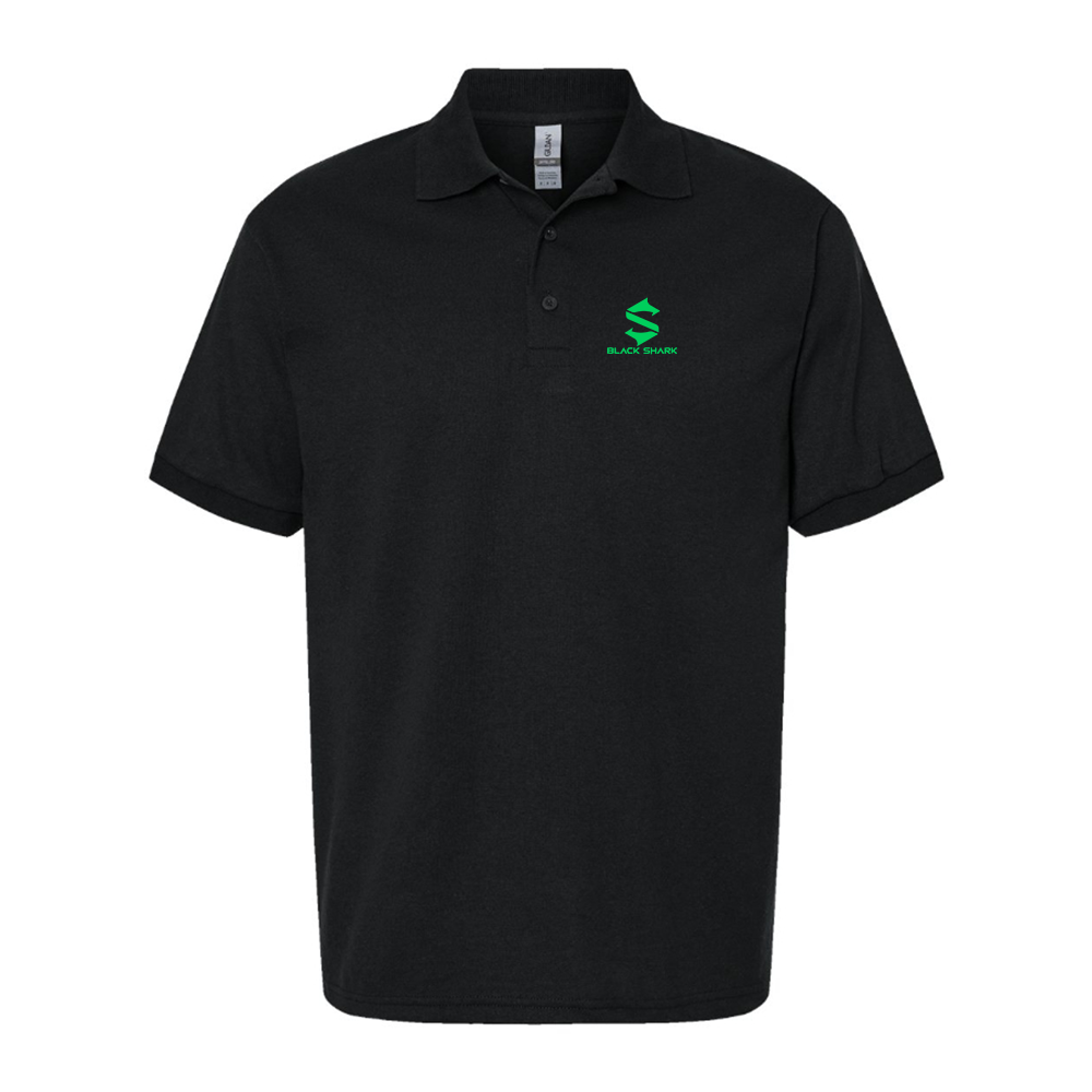 Men's Black Shark Logo Dry Blend Polo