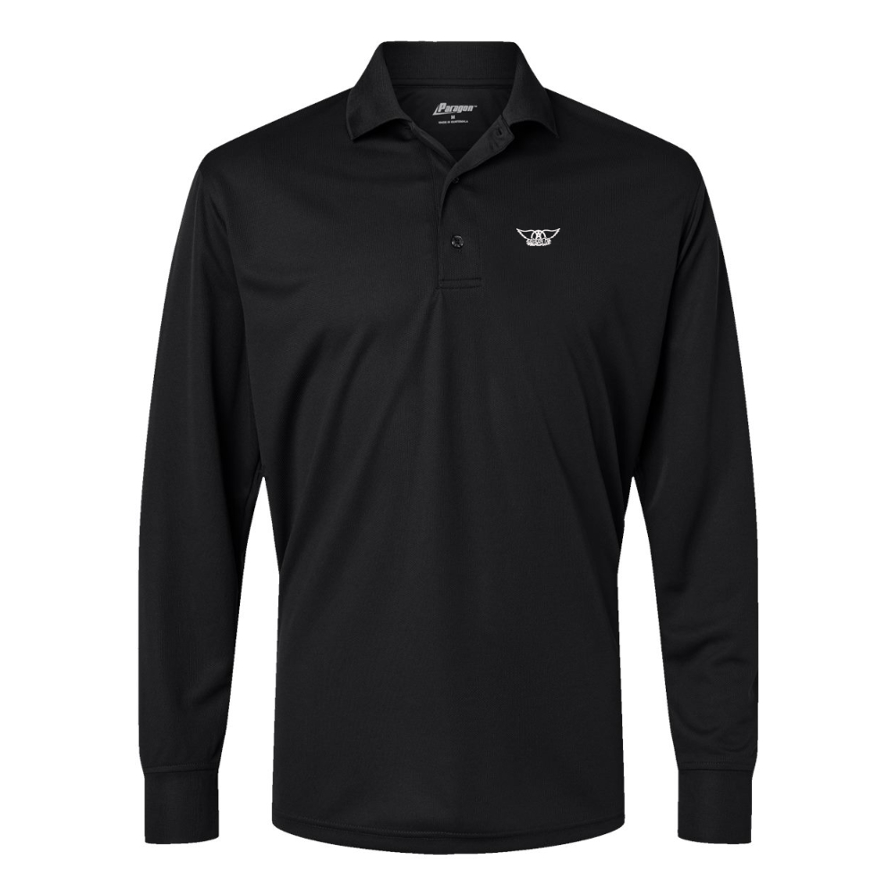 Men's Aerosmith Logo Paragon Prescott Long Sleeve Polo