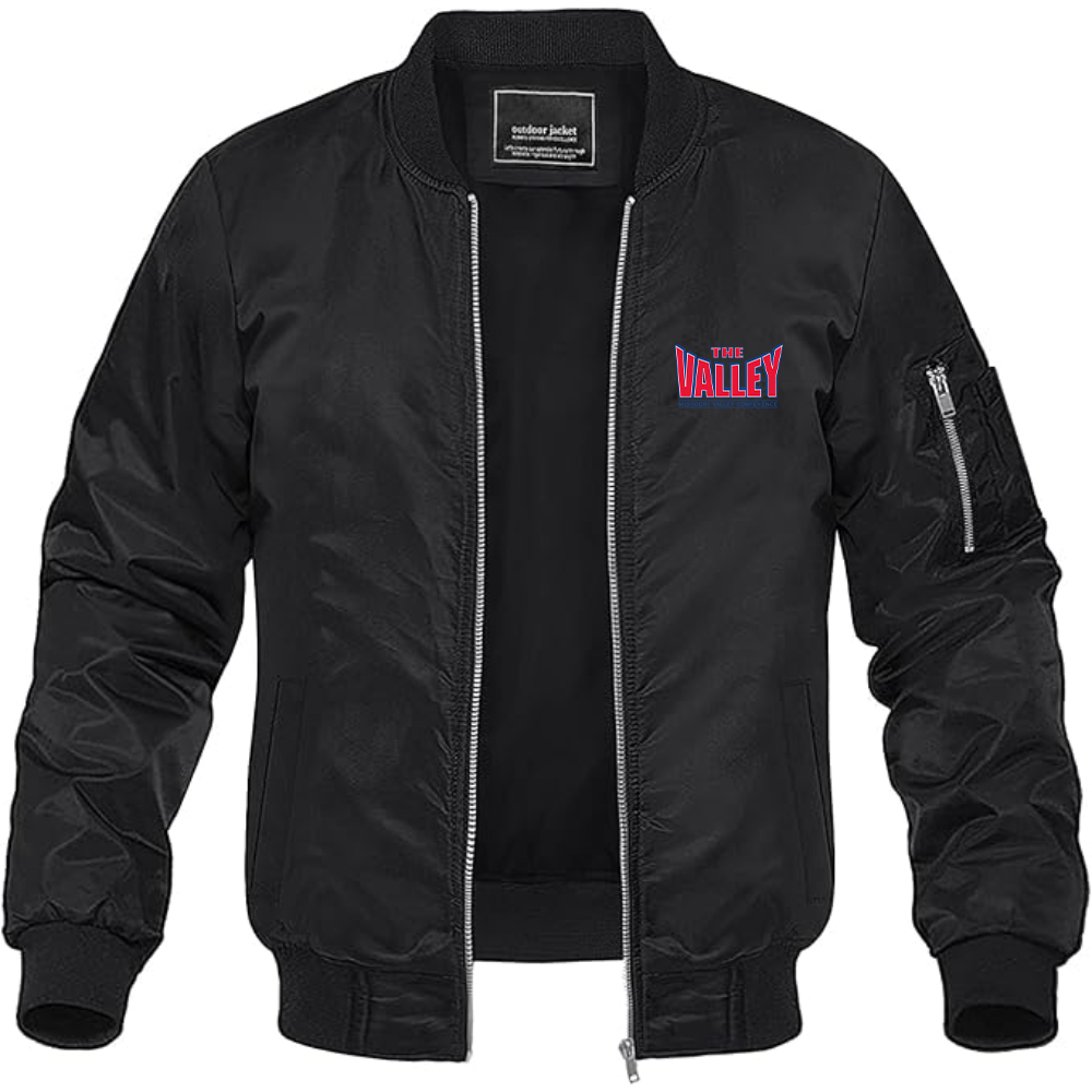 Men's Missouri Valley Conference Logo Lightweight Bomber Jacket Windbreaker Softshell Varsity Jacket Coat