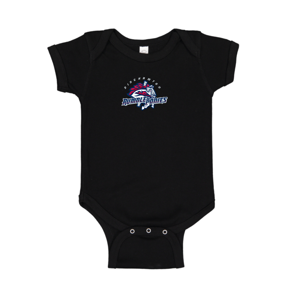 Binghamton Rumble Ponies Logo Baby Romper Onesie