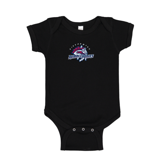 Binghamton Rumble Ponies Logo Baby Romper Onesie