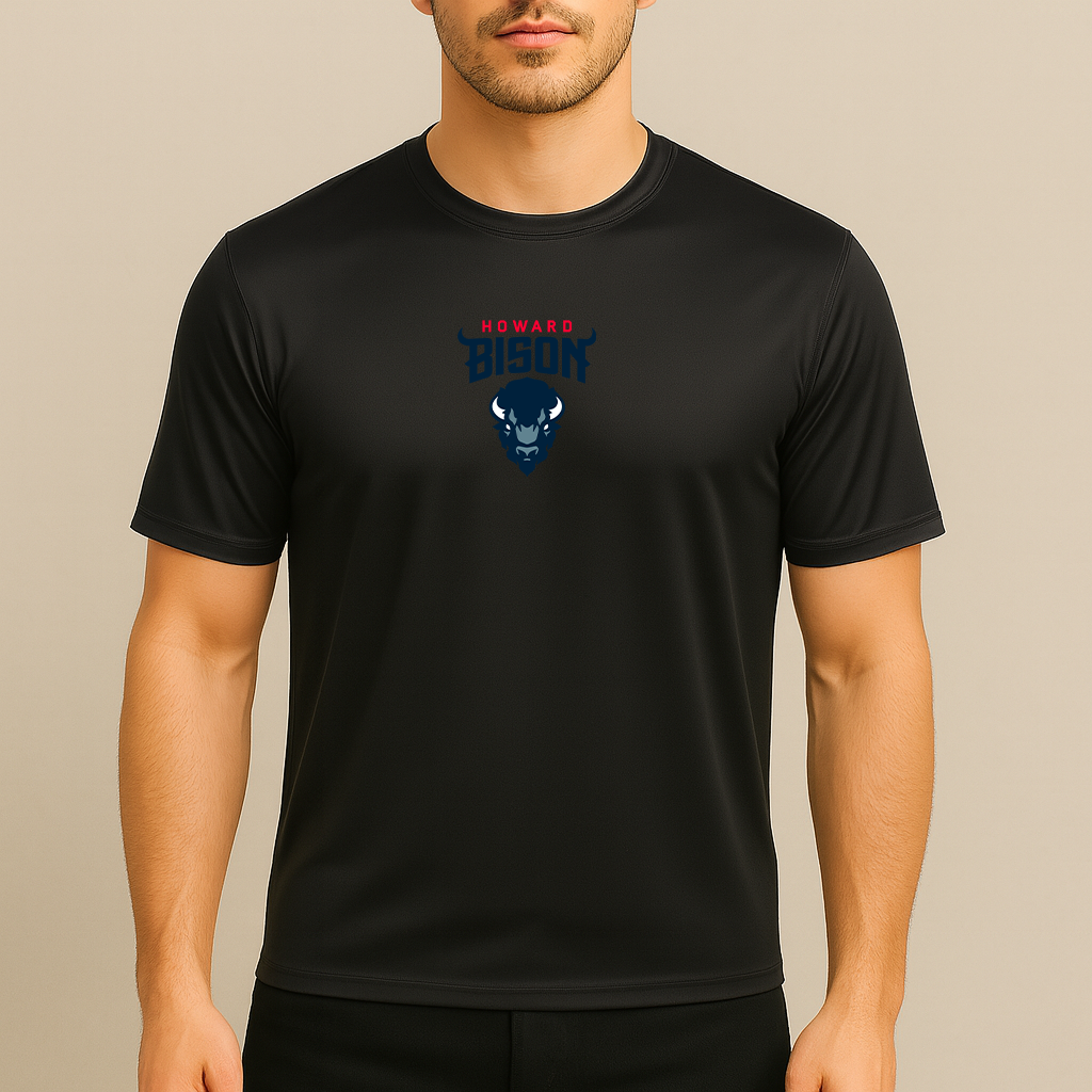 Men's Howard Bison Logo Polyester T-Shirt