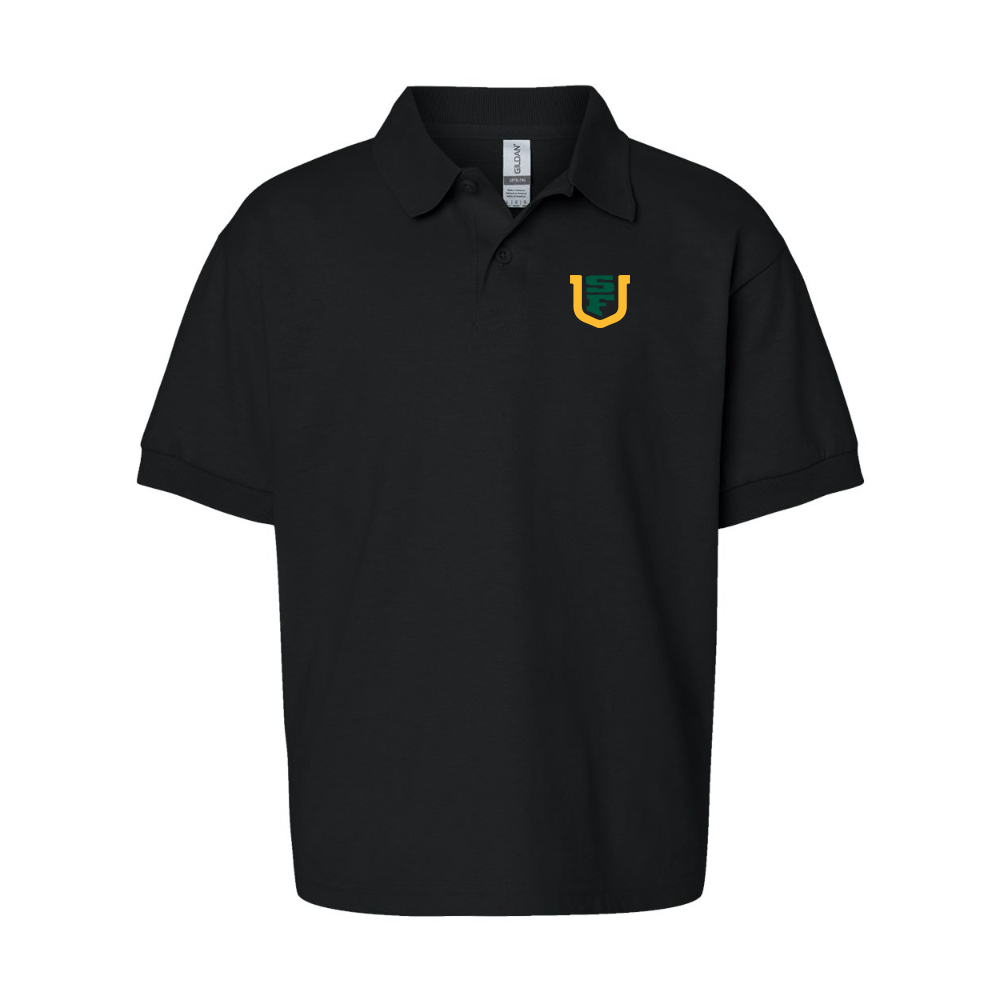 Youth San Francisco Dons Logo Gildan Dry Blend Jersey Polo
