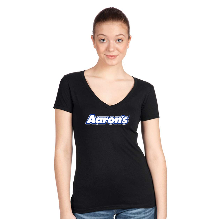 Women's Aaron_s Logo Next Level V-Neck T-Shirt