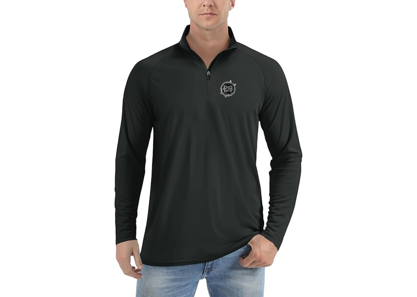Men's When Rivers Meet Lightweight Quarter-Zip Athletic Shirt Long Sleeve Performance Wear