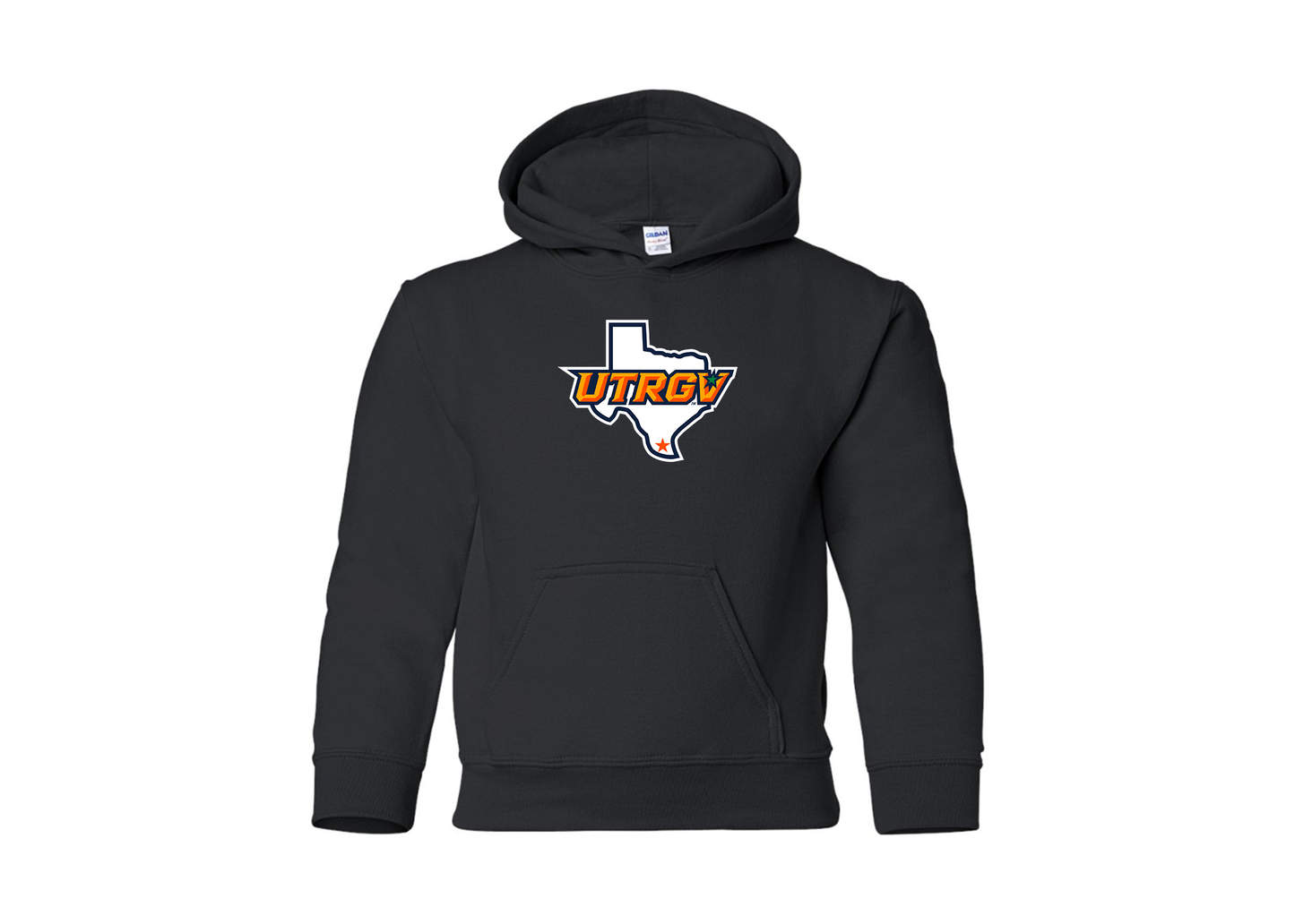 Youth UTRGV Vaqueros Gildan Heavy Blend  Hooded Sweatshirt