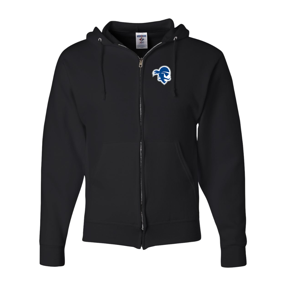 Men's Seton Hall Pirates Logo JERZEES NuBlend Full-Zip Hooded Sweatshirt