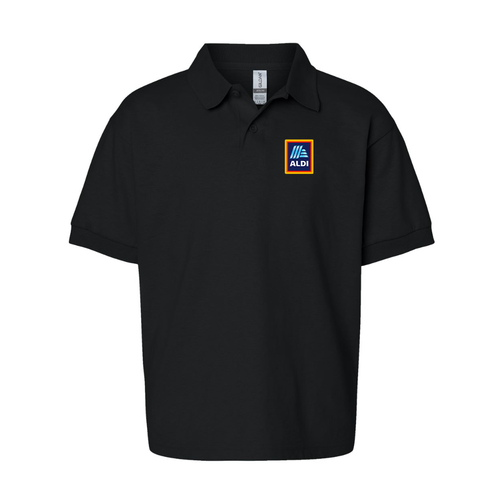 Youth Aldi Logo Gildan Dry Blend Jersey Polo