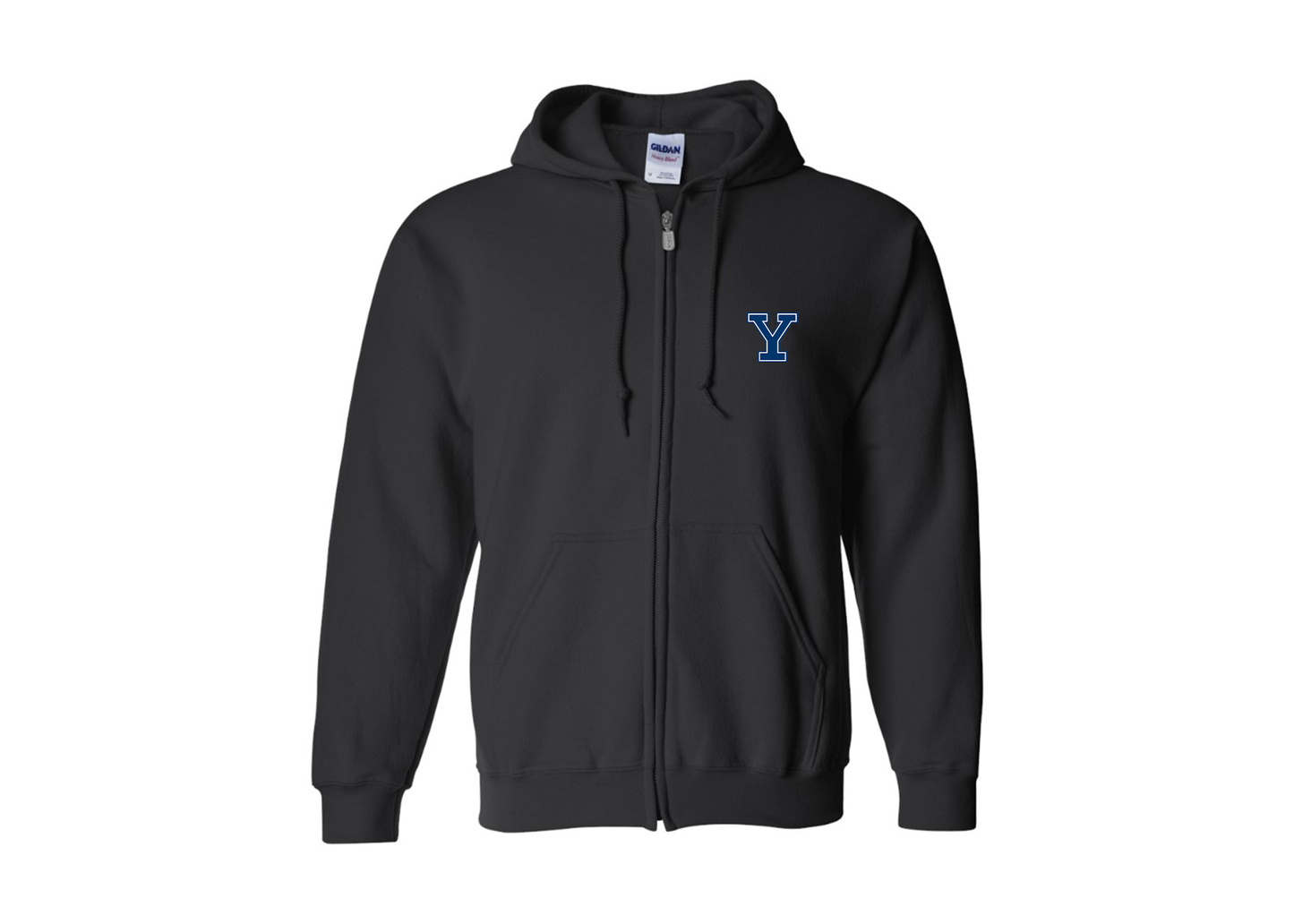 Men's Yale Bulldogs Gildan  Heavy Blend Full Zip Hooded Sweatshirt
