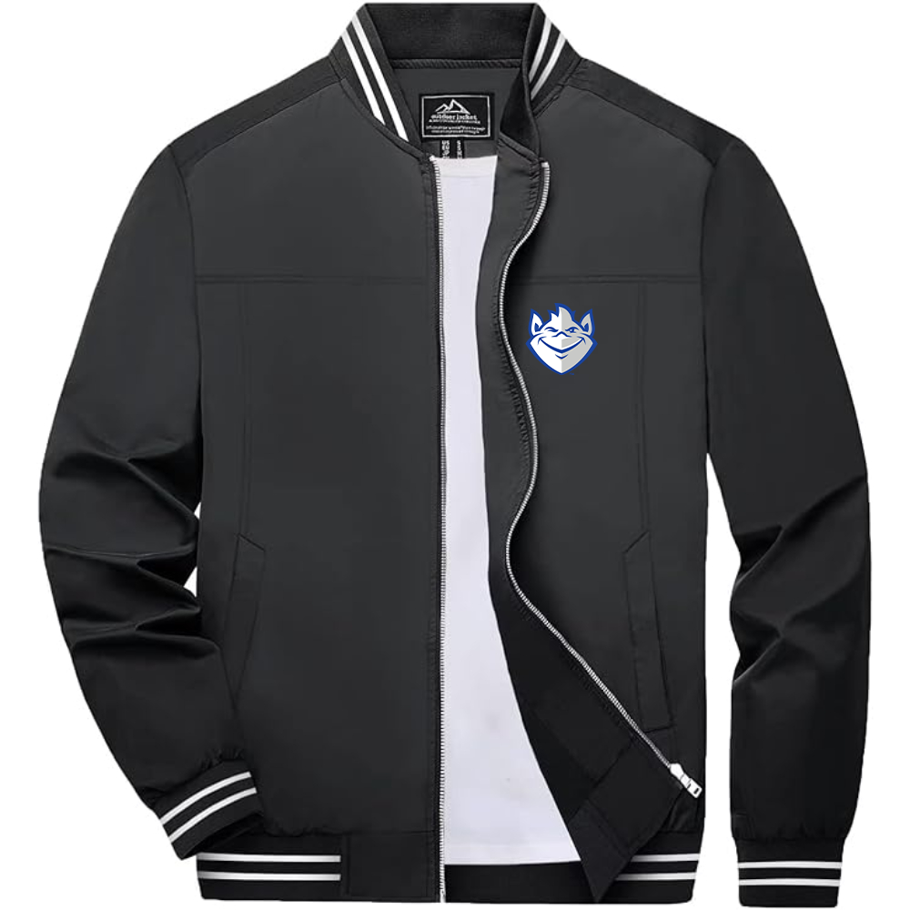 Men's Saint Louis Billikens Logo Lightweight Zip-Up Ribbed Collar and Cuffs Bomber Jacket
