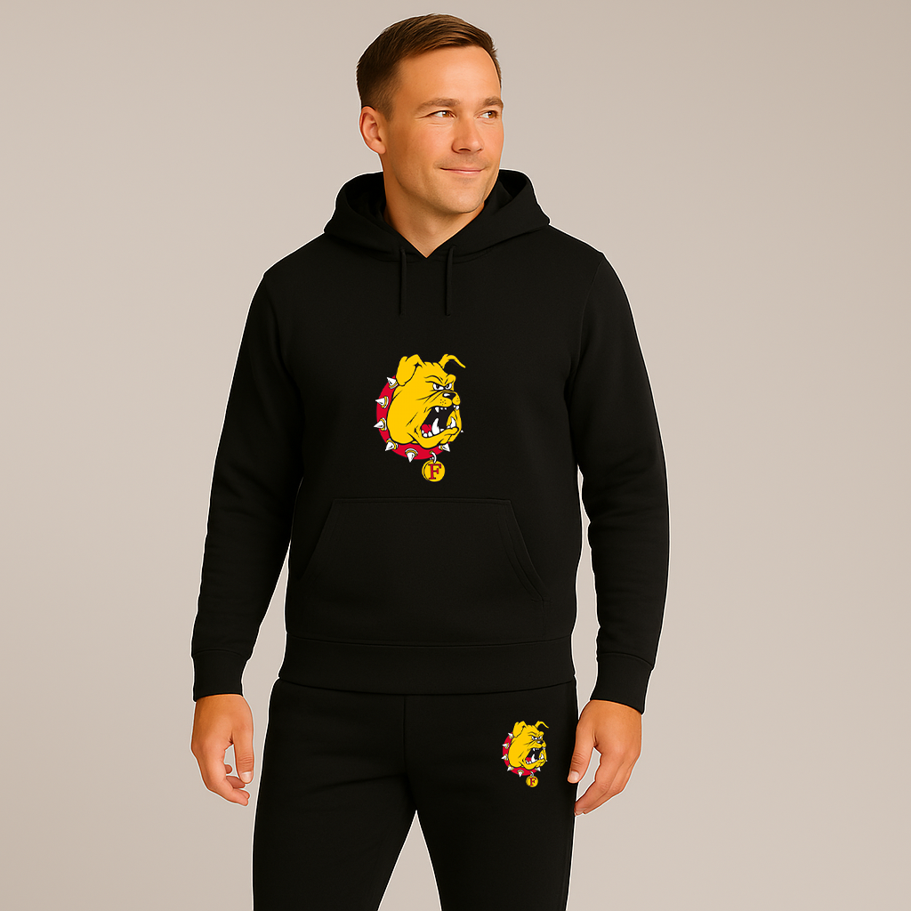 Men's Ferris State Bulldogs Logo Hoodie Joggers Set