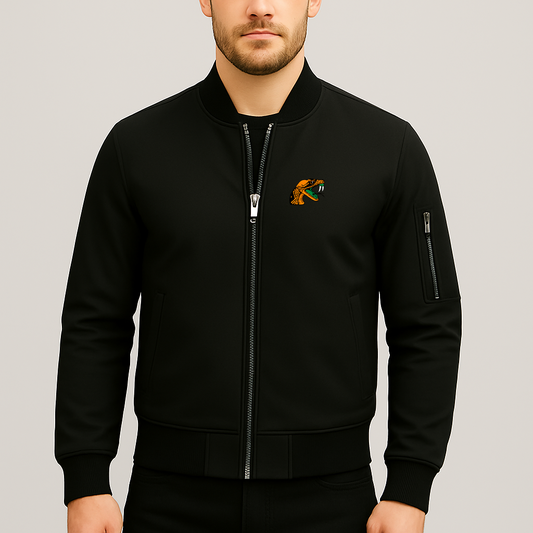Men's Florida AM Rattlers Logo Lightweight Bomber Jacket Windbreaker Softshell Varsity Jacket Coat